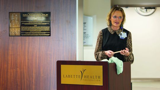 Former chief nursing officer honored with plaque at Labette Health