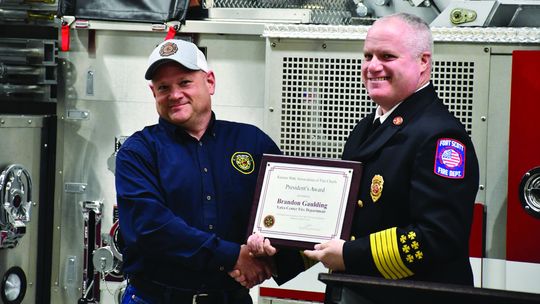 Yates Center fire chief receives award for actions taken during South Owl fire