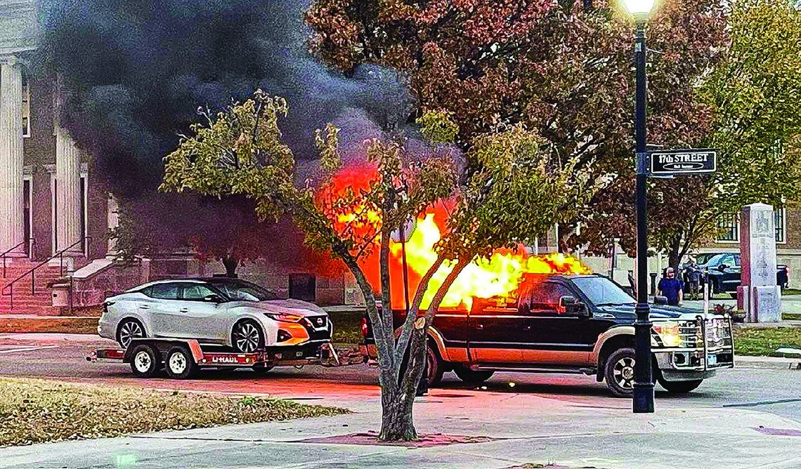Car fire caused by horn on Thursday