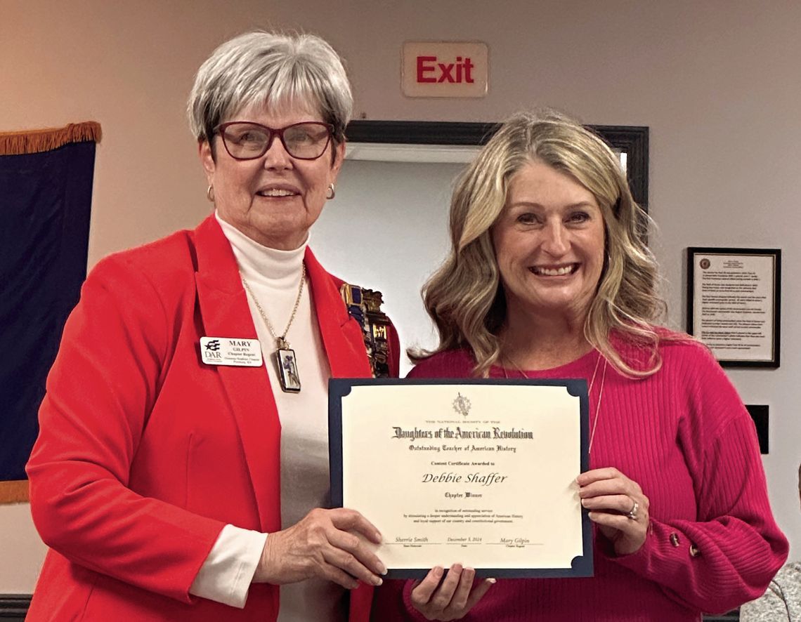 Shaffer recognized for her teaching of American history