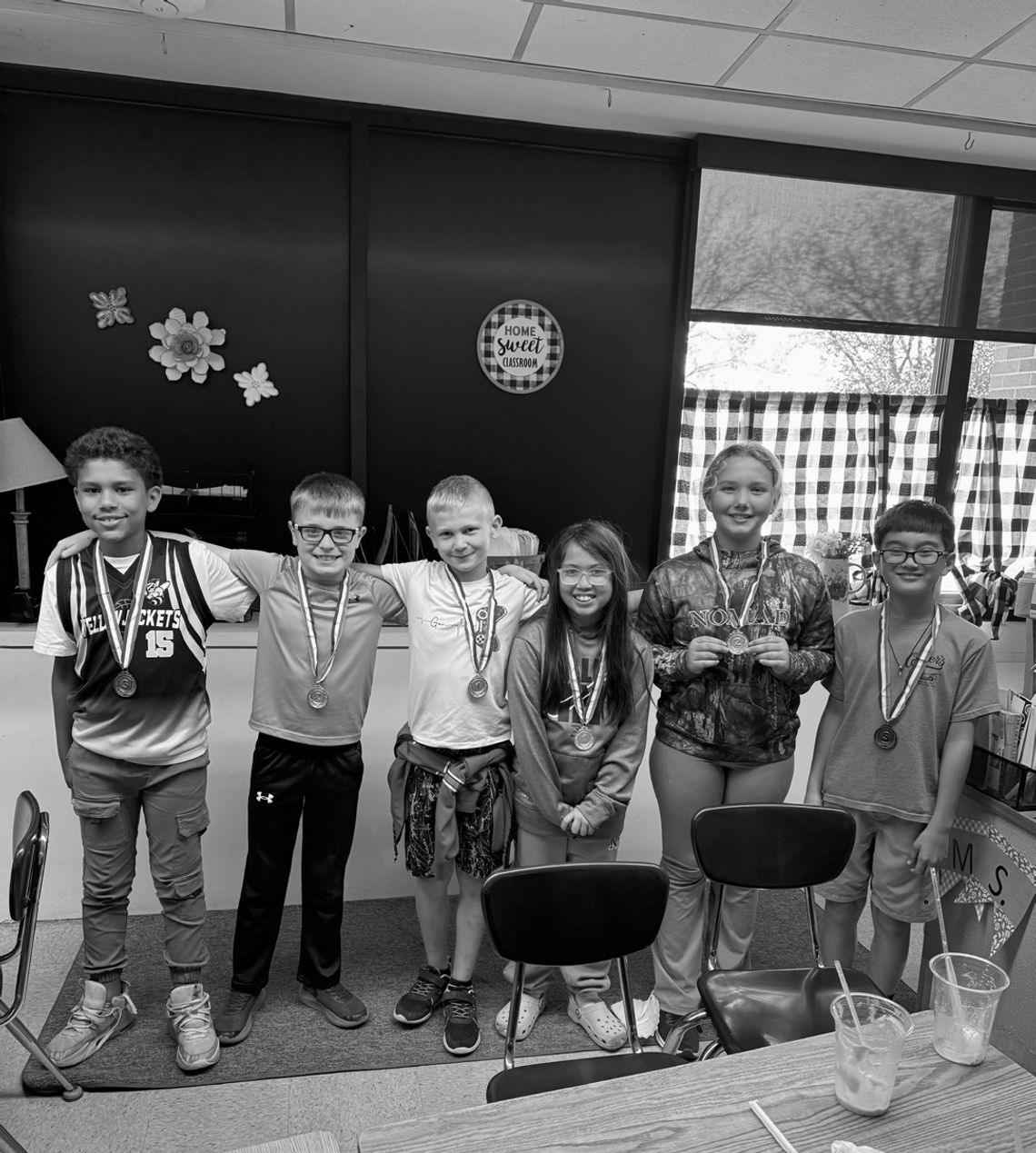 These members of the Meadow View grade class earned the most points to be on the Accelerated Reading podium